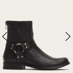 Frye Phillip Harness Boot Short Black